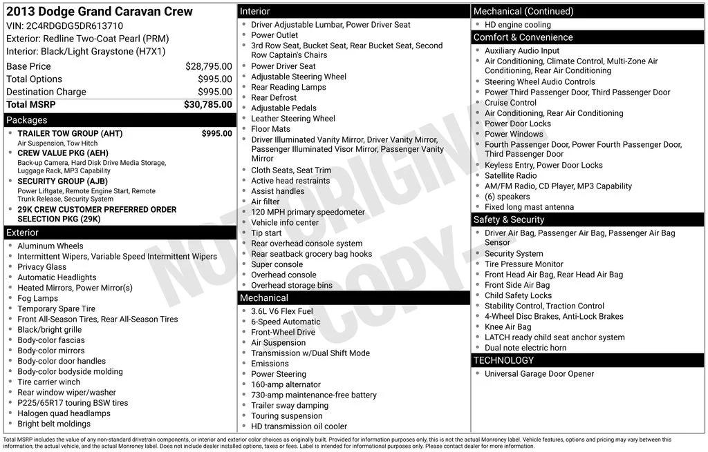 dodge grand caravan 2013 2C4RDGDG5DR613710 image dodge grand caravan 2013 2C4RDGDG5DR613710 image